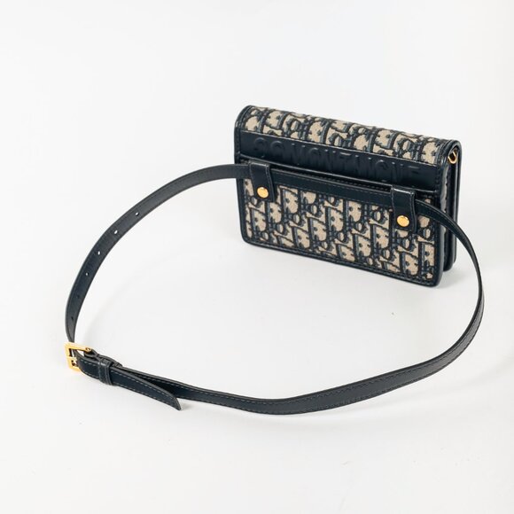 Christian Dior 30 Montaigne Blue Oblique Canvas 2-in-1 Pouch - Picture 8 of 16